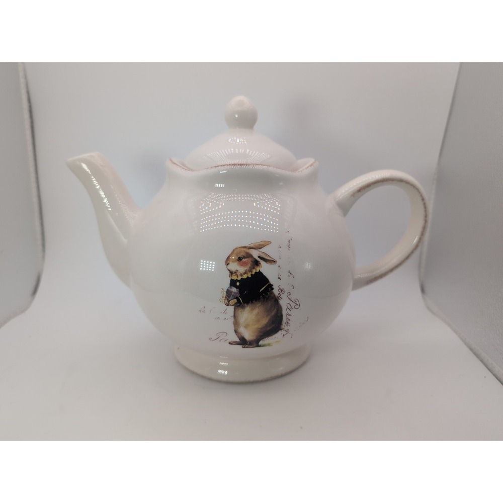VTG Rae Dunn by Magenta Teapot Paris Spring Rabbit Bunny Limited Edition Easter